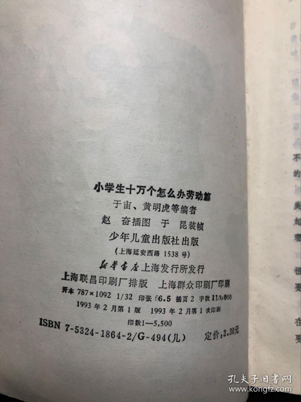 小学生十万个怎么办 劳动篇（馆藏干净无涂画）