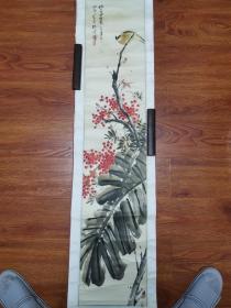 写意花鸟画国画字画水墨书画墨迹墨宝纯手绘作品条幅竖幅竖版单幅单条卷轴立轴挂轴画轴挂画装裱