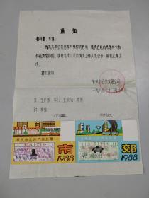 孤品罕见公交月票样张收藏：1988年常州公交月票样张2枚（票花特美）（有常州公交公司公章通知）