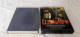 1977年《U.S. NAVY》美国海军历史画册，外盒细腻羊皮面