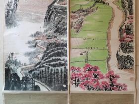 李颖：立轴4屏，136*56厘米*4屏，立轴原装原裱，局部有少许破裂及残缺，纸张自然老旧，泛黄，有斑点，有年代感，墨已透背，如图。李颖[1]（1934-2004）河北辛集人。 1961年考入北京中国画院研究生班，导师有吴镜汀、秦仲文、郭传璋等先生，1965年毕业后留院任专业画家。中国美术家协会会员。