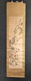 D1221：回流手绘花鸟图镜片(日本回流.回流老画.老字画