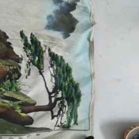 老杭州丝织品；黄山莲花峰，长40厘米宽27厘米，
