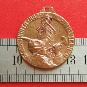 A132旧铜意大利阿尔卑阿利尼民族会1991铜牌铜章挂件吊坠珍藏收藏
