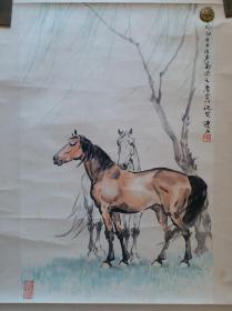 曾任美协内蒙分会主席、北京画院副院长尹瘦石1977年“双骏”画作