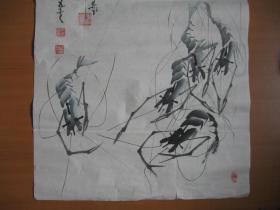 玉龙起舞（王平善画 ，著名四川画家周仁辉题跋）