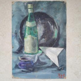 著名油画家——张祖英早期布面纸板，静物老油画。。