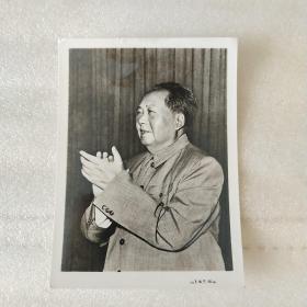黑白老照片 毛主席照片4张。