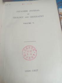 JAPANESE JOURNAL OF GEOLOGY AND GEOGRAPHY VOLUME