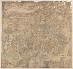 古地图1785乾隆五十年 程赤城绘大清广舆图法国藏。纸本大小150*157.69厘米。宣纸原色仿真。微喷