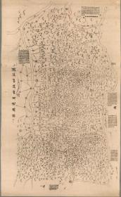 古地图1821 汉江以北四省边與图 道光元年。纸本大小109.2*177.8厘米。宣纸原色仿真。微喷
