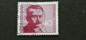 德国邮票（人物）1973 The 100th Anniversary of the Birth of Otto Wels, Social Democrat社会民主党人奥托·韦尔斯（Otto Wels）诞辰100周年一套一枚