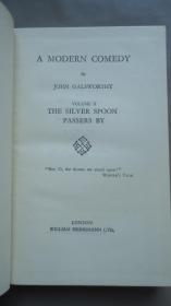 1934年John Galsworthy –A MODERN COMEDY  诺奖得主高尔斯华绥名著《现代喜剧三部曲》全小羊羔皮精装3册 配补插图