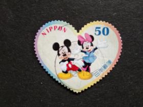 日本邮票（卡通）：2012 Greetings Stamps - Mickey & Minnie Mouse - Self Adhesive问候邮票-米奇与米妮-自粘 1枚