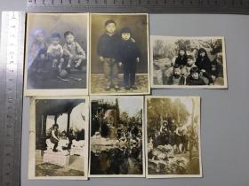 民国时期儿童合影照片6张