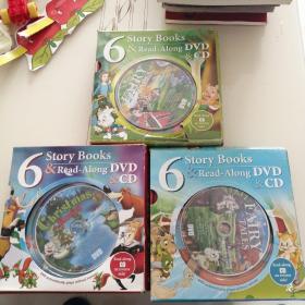 6 SANTA BEARCLAWS 6 story books & read-along DVD & CD【三盒18本精装】
