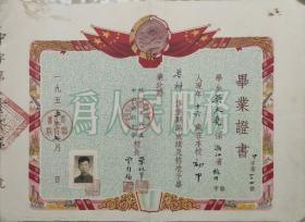 1955年杭州市私立初级中学毕业证书