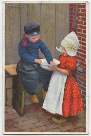 瑞士 1928年 实寄明信片 民族儿童 服饰 CARD-K53 DD