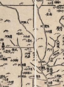 0101古地图1864 云南全图 清同治三年 。纸本大小88.41*91.3厘米。宣纸原色原大仿真。