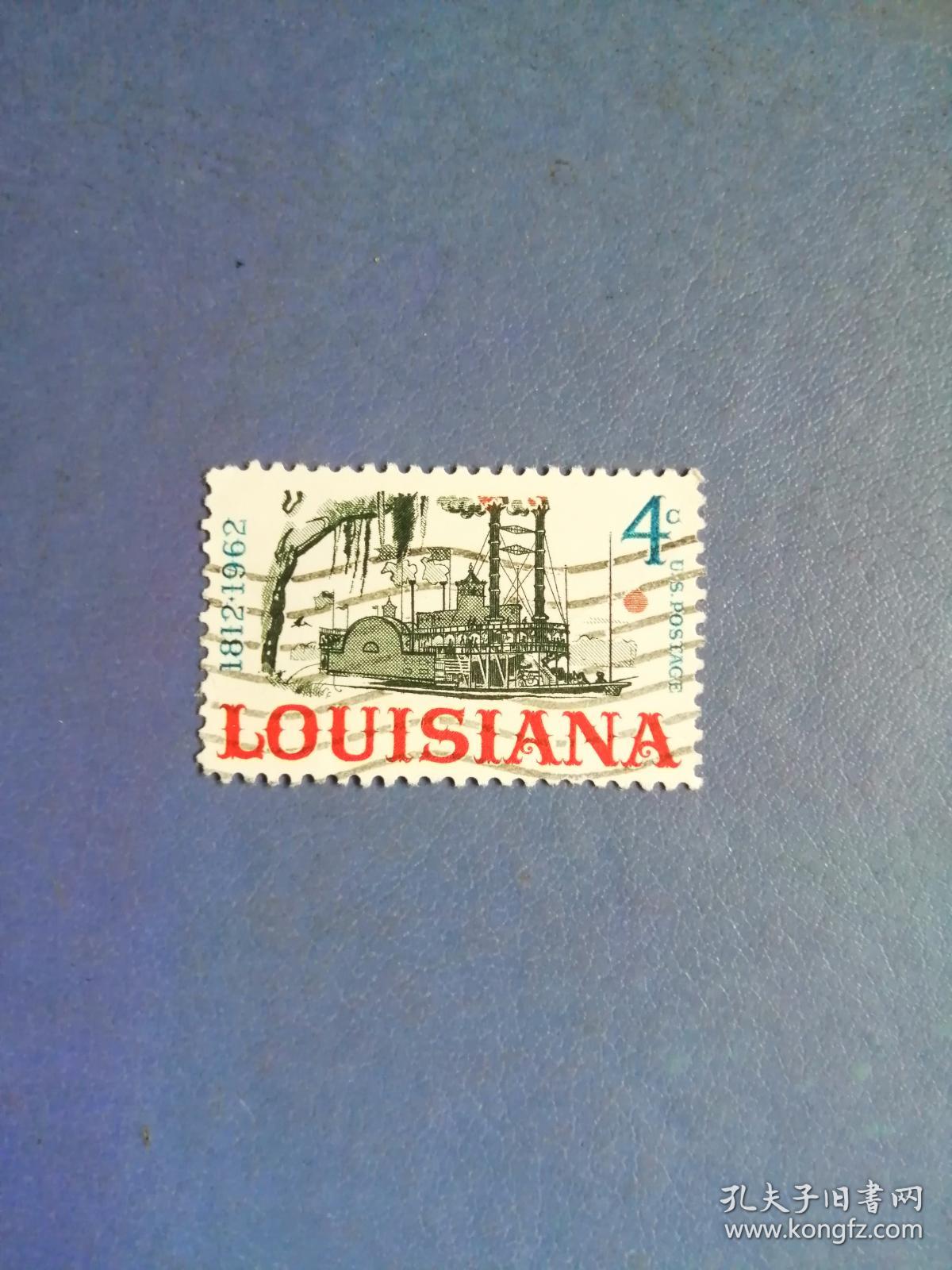 外国邮票   美国邮票 1962年 路易斯安那州150年 轮船 1全 
 （信销票）