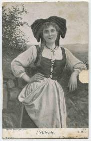 法国 1922年 实寄明信片 民族妇女 服饰 头饰CARD-K155 DD