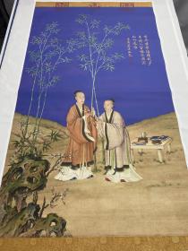 高清艺术微喷仿古字画复制品人物画芯名家书画郎世宁-平安春信图