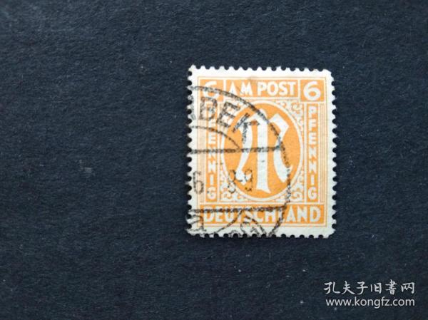 德国邮票（历史）：英美占领区 1945 German Print  德国印刷 1枚 （面值6）