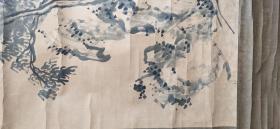 D1454：回流手绘山水图立轴(日本回流字画.日本回流书画.回流老画.回流老字画精品.大量字画)