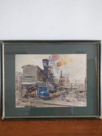 李咏森水彩画(一)  上海钢铁厂 水彩画大师 中国早期水彩画代表 开拓者 先驱 上海水彩画代表 日本回流 日本装裱 精品