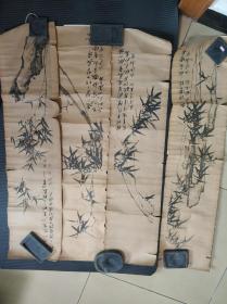 郑板桥【墨竹四条屏】作品，如图