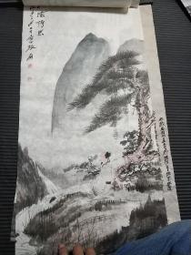 张大千画宣纸挂历画芯6张，如图