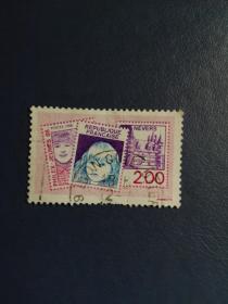 法国邮票   1988年  票中票
（信销票）