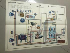 汽车构造挂图（解放CA10B型载重汽车）电路图（装硅整流发电机）