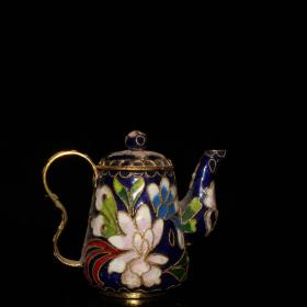 早期收藏 紫铜胎景泰蓝掐丝酒壶摆件 做工精细 品相如图