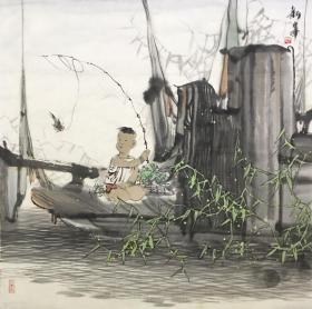 姚新峰老师人物作品 苏州画院副院长姚新峰作品 南京白云堂画廊保真 姚新峰68x68cm 白云堂