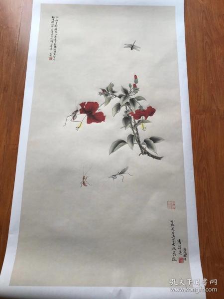 于非闇－蜻蜓点花。纸本大小62.33*102.61厘米。宣纸原色微喷印制。画心