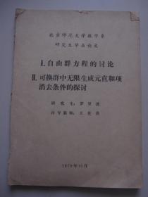 1自由群方程的討論 2可換群中無限生成元直和項(xiàng)消去條件的探討