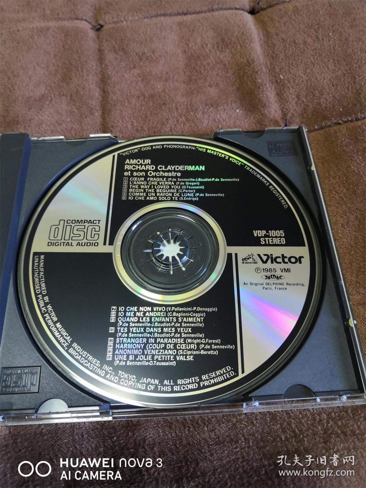 绝品珍藏 VICTOR RICHARD CLAYDERMAN - AMOUR/理查德克莱德曼/恋情 日3200元JVC刻字11首版