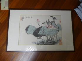 沈明权 国画 “碧荷临风” 2000年作