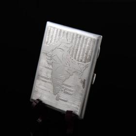 印度地图纯银烟盒