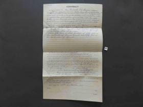 108#美国1929年10月19日（商业合同）集邮收藏、手账素材、防伪水印纸
