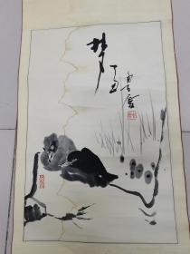 中国美协会员著名画家鲁原作品2平尺多原装立轴保真