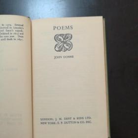 POEMS    BY  JOHN  DONNE    约翰.邓恩诗选   人人文库小开本精装