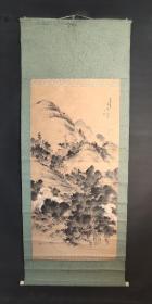 D1459：回流手绘大幅山水图立轴(日本回流字画.日本回流书画.回流老画.回流老字画精品.真品字画)