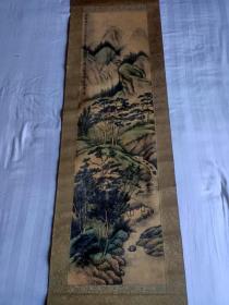 民国辛壶款 古画 青绿山水 楼辛壶楼邨（1881—1950），又名卓立、小名保源，字肖嵩、又字新吾，号玄根居士、麻木居士、玄道人、玄朴居士、玄璞居士、缙云老叟。与吴昌硕交好，介师友之间。吴氏为之改名辛壶（与新吾谐音），此后多用此名。斋称玄根廎。浙东缙云人