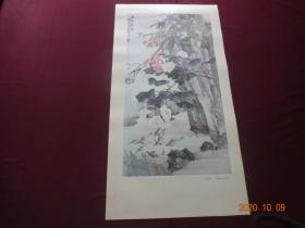 江皋霜艳(FLOWERS IN THE SUN 作)[该张图系1987年“故宫藏画”挂历中的其中一张，上海人民美术出版社出版 1986年2月出品，月历部分被裁，在意者请勿拍]【规格尺寸：65*34CM，1张】