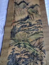 民国辛壶款 古画 青绿山水 楼辛壶楼邨（1881—1950），又名卓立、小名保源，字肖嵩、又字新吾，号玄根居士、麻木居士、玄道人、玄朴居士、玄璞居士、缙云老叟。与吴昌硕交好，介师友之间。吴氏为之改名辛壶（与新吾谐音），此后多用此名。斋称玄根廎。浙东缙云人