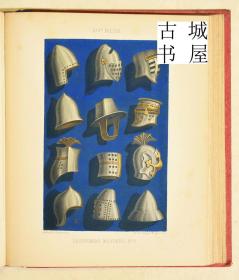 稀缺， 《 服装和家具的艺术史 》 4卷全,300多幅彩色版画图录， 约1858年出版。