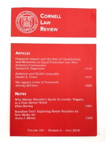 cornell law review july 2016 法律评论2016年7月vol.101 no.5