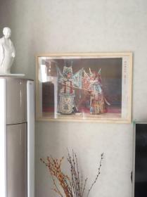 80年代年画收藏《薛平贵出征》（武家坡）含框，顺丰邮寄